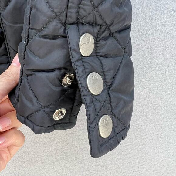 VTG Tommy Hilfiger Quilted Vest Women"s Size XL Black With Yellow Plaid Lining - Picture 13 of 13